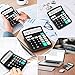 Calculators Desktop, Splaks 2 Pack Standard Functional Desk Calculators Solar and AA Battery Dual Power Electronic Office Calculator with 12-Digit Large Display (1 Basic Black & 2 Updated Silver)