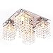 Modern Crystal Chandelier Crystal Raindrop Flush Mount Ceiling Light Fixture Square Ceiling Light for Bedroom Living Room Kitchen