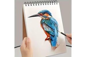 8.26" x 5.82" Mixed Media Sketchbook, Top Spiral Bound Art Journal Sketchbook, 30 Sheets Bright White Drawing Paper for Adult