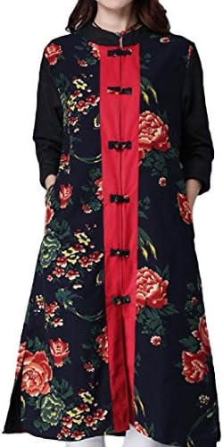 DoufineWomen Doufine Women's Topcoat Thin Double-Layer Chinese Style Trench Coat Black L