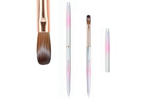 heemeei Acrylic Nail Brush Size 10, 100% Pure Kolinsky Nail Art Brush, Sturdy Handle Acrylic Powder Design Tools for Professional Manicure DIY Home Salon (10#)