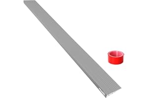 Ruedamann 0.8" Rise PVC Threshold Ramp for Doorways, 1700 lbs Load Capacity, Odor-Free & Cuttable Door Threshold Ramp for Wheelchair, Scooter, Stroller, Curb, and Tile, Indoor & Outdoor Use, Gray