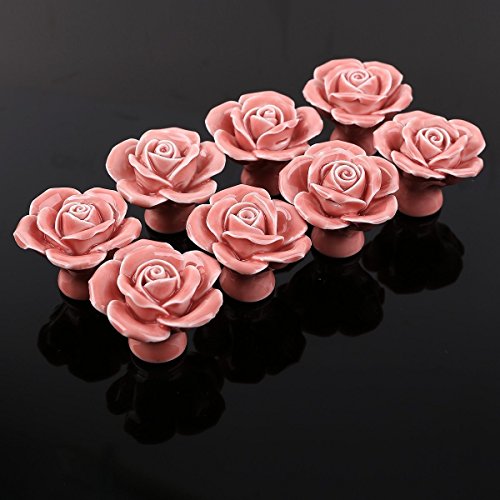 Hot Sale 2017 Happyliya 8pcs Ceramic Vintage Floral Rose Pull