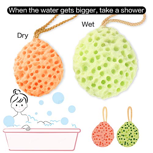 BAIMEI Bath Sponge Loofahs Pouf Shower Sponge for Sensitive Skin Exfoliating Soothing Body Sponge 2 Pack