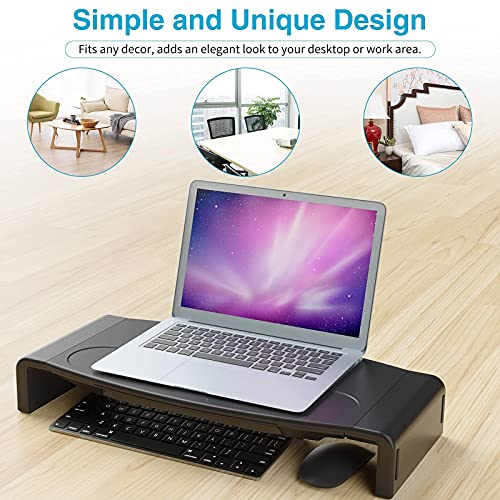 Monitor Stand Riser for Desk, COKWEL Computer Desk Riser with Drawer