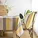 LINENLUX Stylish Square Rectangular Tablecloth/Table Cover for Kitchen Dinning Tabletop Decoration Yellow Striped Rectangle/Oblong 53 X 70 in