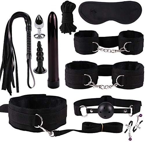 Sexy Suit Plush Set Alternative Bundled Binding Set Nylon Leather Suit, 11 Pieces Set