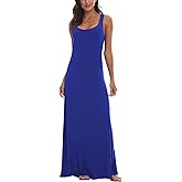 Urban CoCo Women's Scoop Neck Solid Sleeveless Summer Beach Tank Top Casual Maxi Dress