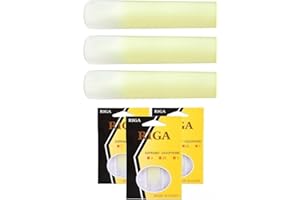 Violiica Soprano Saxophone Synthetic Resin Reeds, Strength 1.5/2.0/2.5, U-Shaped Cut with Protective Cover, Moisture Resistan