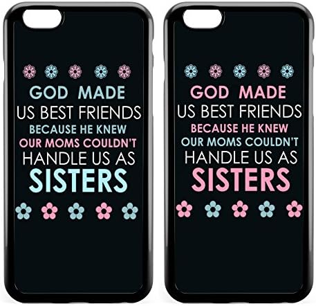 BFF Best FriendsC Couple Matching Sisters God Made Us Best Friends Teenage Sister Cousins Matching Thing for Girls Teens Black Soft Case for iPhone 7&iPhone 8