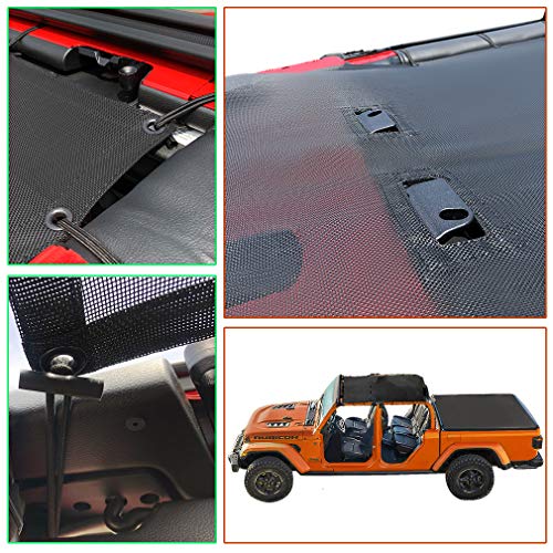 Shadeidea Jeep Gladiator Sunshade JT 4 Door Top Sun Shade Front and