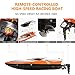 Helifar RC Boat Remote Control Boat for Pools and Lakes 2.4GHz RC High Speed Boat 20MPH 180 Degree Flipping RC Racing Boat for Adults and Kids with 2 Batteries