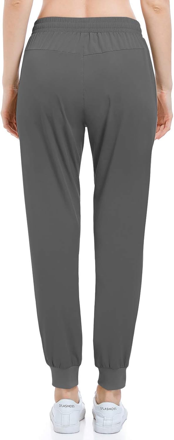 VAYAGER Women's Hiking Athletic Joggers Pants Running Sweat Pants Quick Dry Zipper Pockets Lightweight UPF 50+: Clothing