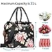 Kaome Lunch Bags for Women, Reusable Insulated Lunch Box, Double Zippers Wide Open Lunch Cooler Container Bag, Durable Leakproof Picnic Bags for Men Work School Outdoor Flower (Pink)