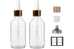 StellaCare 2 Pack, 2oz Glass Dropper Bottle Oil Bottles for Hair, Tincture Bottles with Dropper, Glass Bottle with Dropper