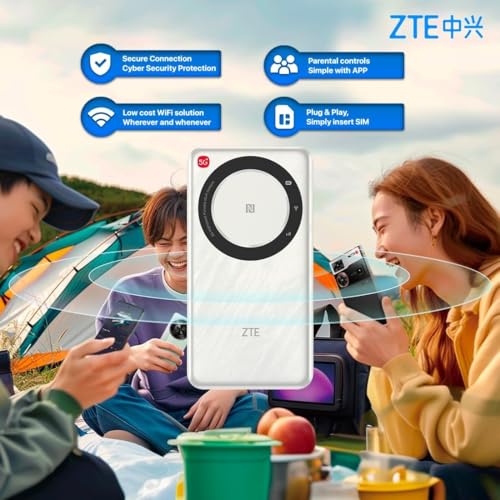 ZTE U30AIR 5G Wi-Fi pocket Router – High-Speed 5G Connectivity, Dual-Band Wi-Fi, Seamless Streaming & Gaming, Easy Setup, Portable, Supports Multiple Devices