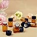 Wowlife Amber Glass Vials 5/8 dram 2ml Bottles Amber Glass Essential Oil Bottle with Orifice Reducer and Cap - Pack of 12/24/48 (12 Pcs)
