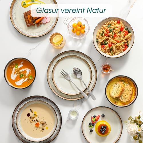 vancasso Amber Earthenware Crockery Set for 6 People, Y