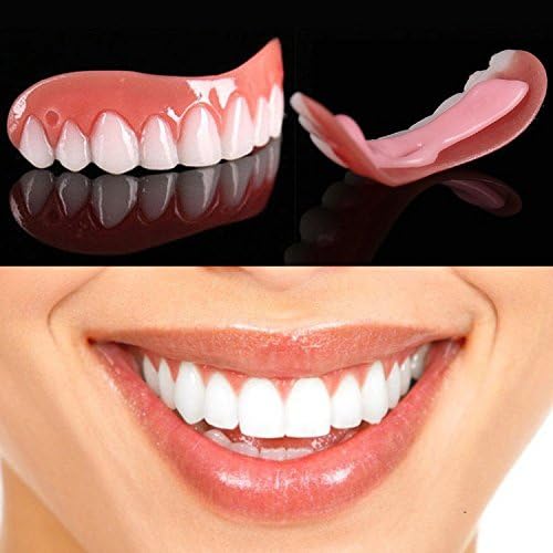 Cosmetic Teeth 1 Pack. (Large, Natural) Uppers Only- Arrives Flat. Fit at Home Do it Yourself Teeth Smile Makeover By LNSEA