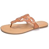 LM Women's Thong Sandals T-Strap Sandals Slip On Flat Sandals Flip Flop Casual Summer Slide Sandals