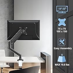 ErgoFocus Single Monitor Mount Arm Fits Monitor up