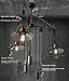 SUSUO Lignting Country Style Pulley Ceiling Pendent Light Adjustable 3-Heads Retro Wire Industrial Chandeliers Retractable Hanging Lighting