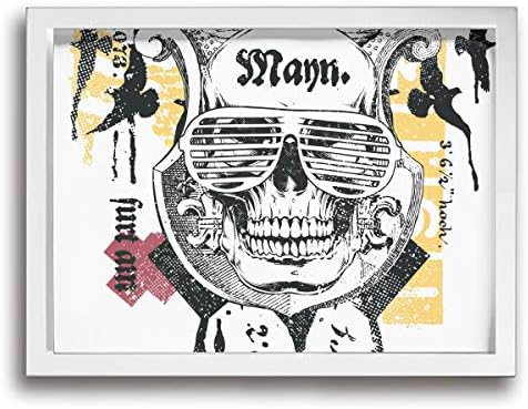 KK5k Sunglasses Skull 15.7 W X 11.8 L Inch Black Wood Wall Photo Frame