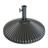 Abba Patio 50 lbs Round Patio Umbrella Base Recyclable Plastic 23.4 inch Diameter Outdoor Umbrella Stand Holder, Black