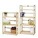 Furinno PiNE Solid Wood 4-Tier & 3-Tier Bookshelves Set, Natural Wood, FNCL-PiNE
