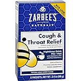 Zarbees Cough and Throat Relief Drink Mix - Nighttime Supplement - 6 Packets - Gluten Free - Help with coughs from irritated throats and hoarseness