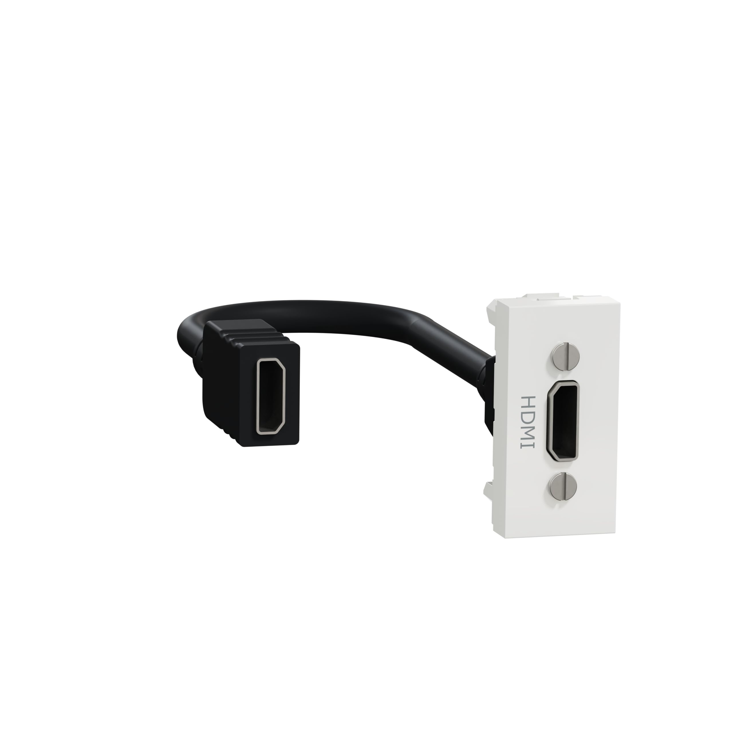 Schneider Electric - Unica - HDMI plug pre-connected - 1 mod - White - mecha only - NU343018
