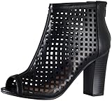 City Classified by Soda Women's Fannie Caged Laser Cut Zip Back Bootie
