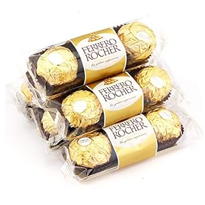 Ferrero Rocher Chocolate Pralines Treat Pack 3 Pieces – 6 Pack Pouch, 6 x 37 g