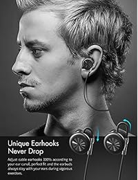 veenax Pogo auricular inalámbrico de auriculares de fitness, ligero Auriculares estéreo con conexión magnética, Sweatproof Deportes Bluetooth 4.1 con metálico Vivienda, micrófono integrado auriculares