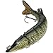 Goture Pike Muskie Multi Jointed Hard Fishing Lure Swimbaits Life-Like Baits 8 Segments with Black Treble Hooks for Freshwater Saltwater Fishing (8'', 2.36oz)