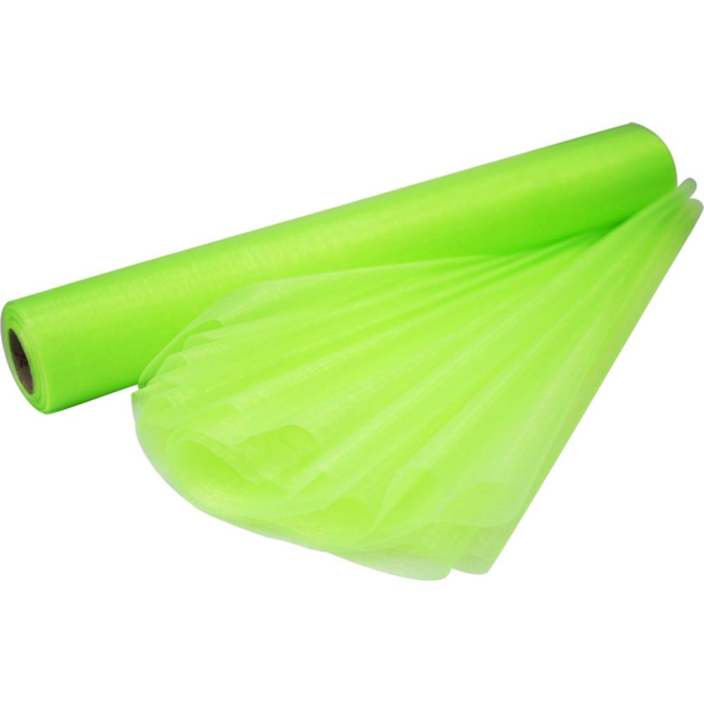 Time to Sparkle 2PCS 26M x 29cm Sheer Organza Roll Sash Fabric Table Runner Sashes Chair Cover Bows Swags Wedding Party (Spring Green)