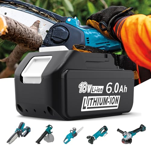 Leyootoolelec Replacement Battery for Makita 18V: 2-Packs 6.0Ah Lithium-ion Batteries Compatible BL1860B BL1850B BL1840B BL1860 BL1850 - with DC18RC Charger for Makita 18V Batteries