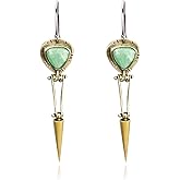 ONLYJUMP Handmade Retro Bohemian Geometry Earrings Bohemia Tribal Ethnic Earrings Long Turquoise Drop Dangle Earrings for Women Creative Jewelry Gifts
