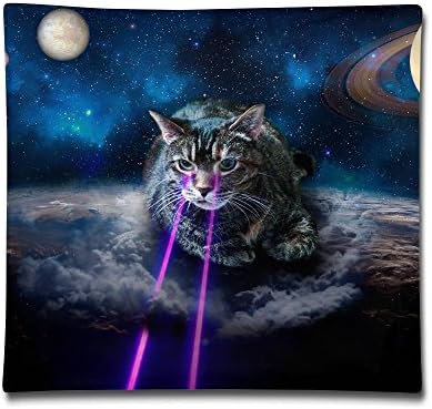 Kalund Pillowcase Covers 18"X18" Pillow Case Cover Gallery Cat Double Printed Cotton Square Throw Decorative Cushion For Sofa