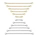 Sungrace Stainless Steel Necklace Bracelet Extender Chain Set (Silver and Golden,12 Pcs)
