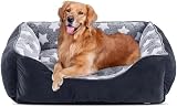 MIXJOY Extra Large Dog Bed Washable Grey 89 x 64 x 23 cm Anti-Slip
