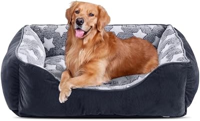 MIXJOY Extra Large Dog Bed Washable Grey 89 x 64 x 23 cm Anti-Slip