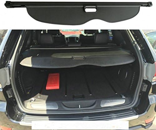 SunnyKun Retractable Rear Trunk Parcel Shelf Security Shield Cargo Luggage Security Cover Shade for Grand Cherokee 2011 2012 2013 2014 2015 2016 2017(Black)