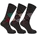 Universal Textiles Mens Traditional Argyle Pattern Non Elastic Lambs Wool Blend Socks (Pack Of 3)