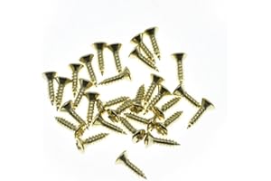 Dopro 30-Pack American #3 x 3/8" Stainless Steel Guitar/Bass Pickguard Screws Back Plate Screws Switch Plate Screws for USA Les Paul/SG/Fly V Gold
