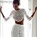Soly Tech ROPALIA Sexy Women Lace Hollow Crop Tops Long Sleeve Blouse Shirts Zipper