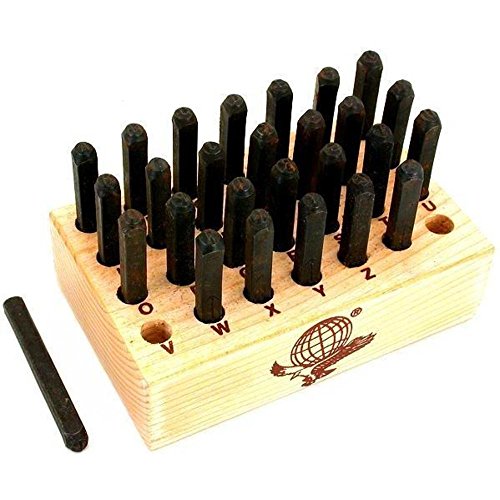 27 Letter Punches Wood Stand Metalsmith Tools 1/8