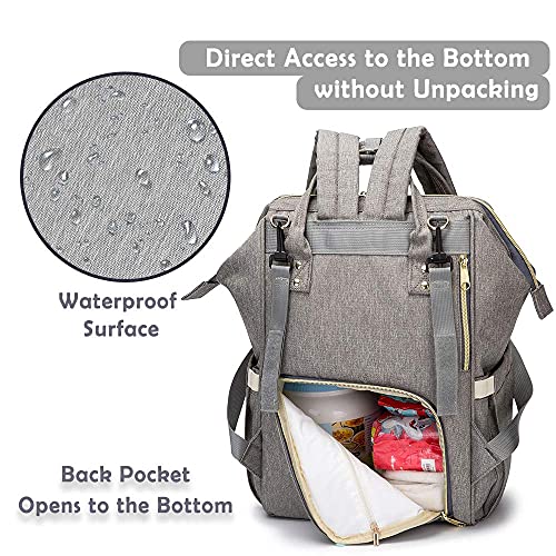 Diaper Bag Backpack for Boy and Girl, Nanrui 25L Roomy Waterproof Nappy