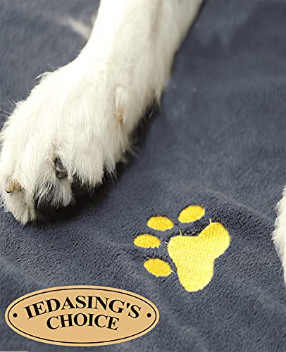 Dog Towel for Drying Dogs, Microfiber Pet Towel, Super Absorbent, Paw Pattern, Soft Quick-Drying, , Suitable for Dog Bathing, Grooming, Travel,Beach, Large Size, 39.37 x19.69in
