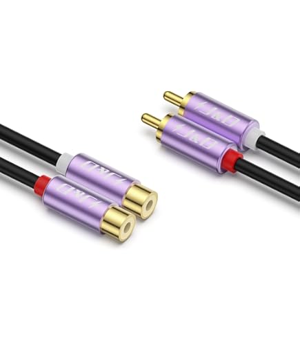 Amazon.com: J&D 2 RCA Audio Cable, Purple Aluminum Alloy Shell